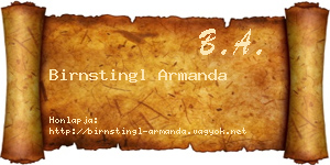 Birnstingl Armanda névjegykártya